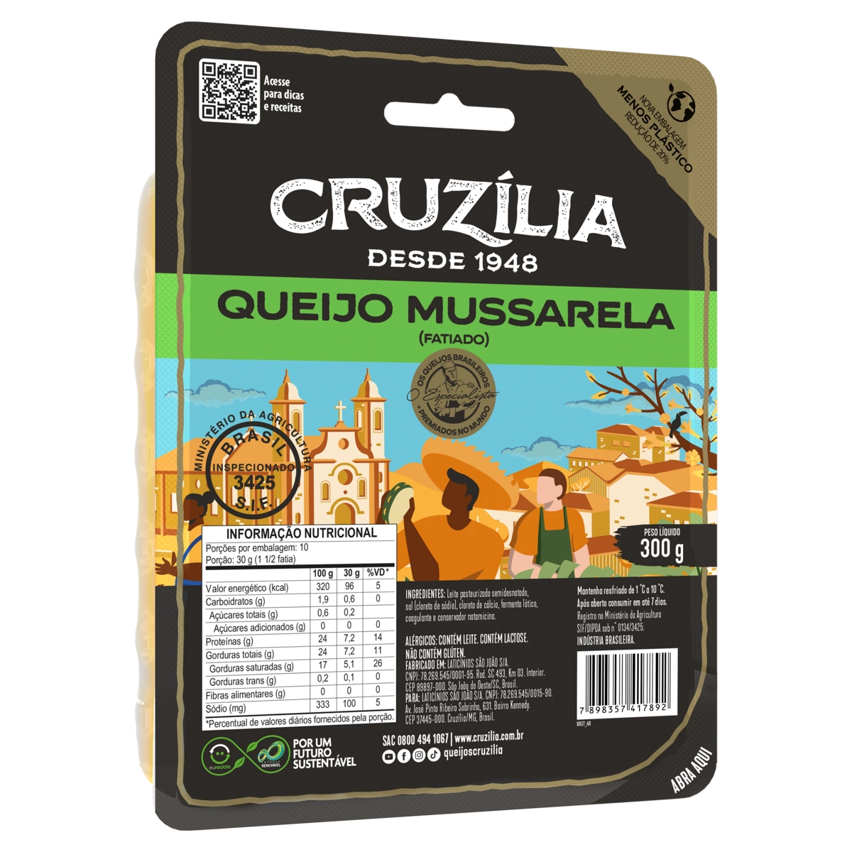 Queijo Mussarela Fatiado Cruzília 300g