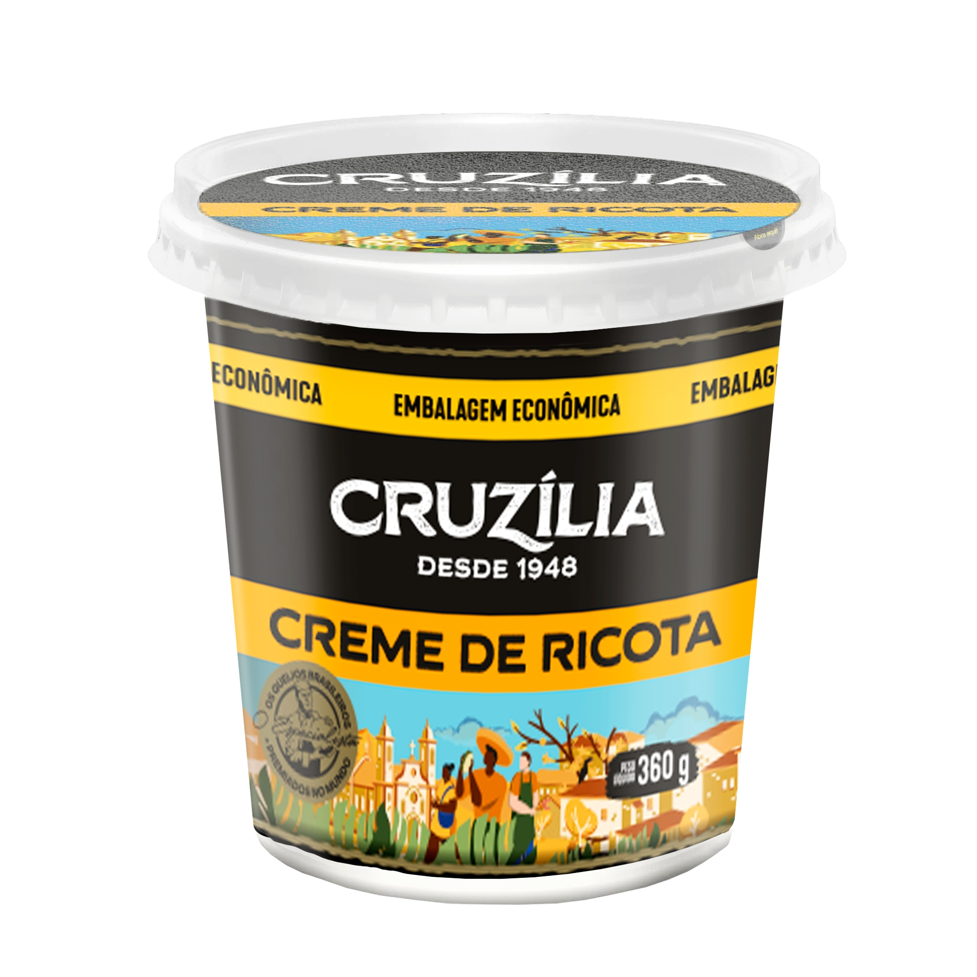Creme De Queijo Ricota Cruzília Pote 360g Embalagem Econômica