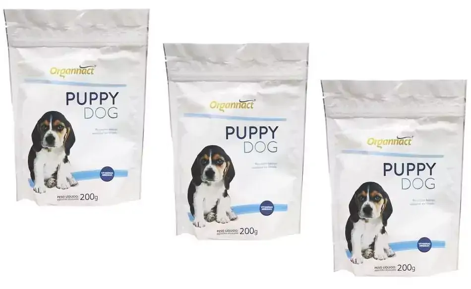 Kit 3 Unidades Suplemento Alimentar para Cães Filhotes Puppy Dog 200g - Organnact