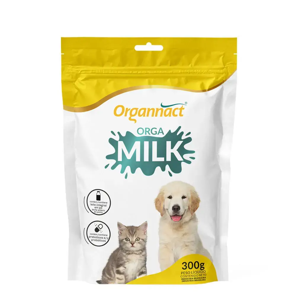 Suplemento Vitamínico para Cães e Gatos Filhotes Orga Milk 300g - Organnact