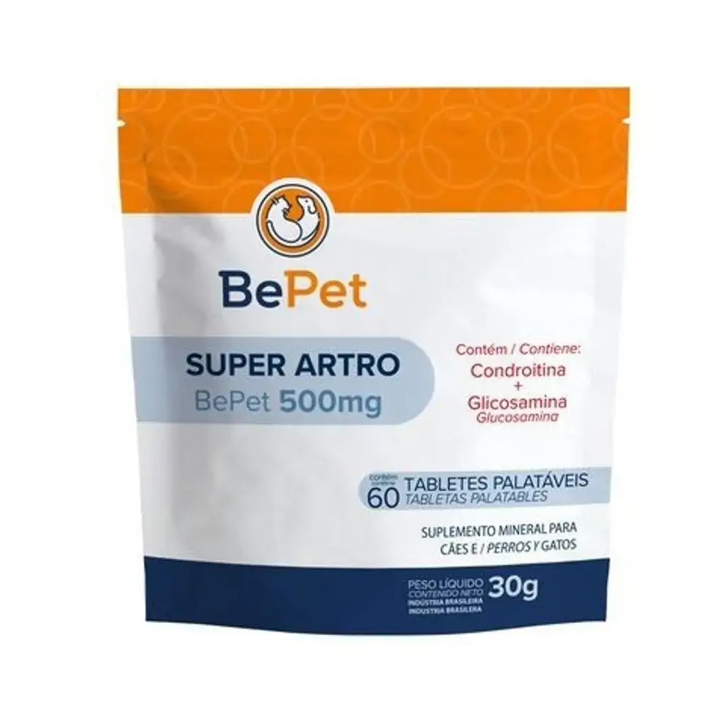 Suplemento Vitamínico Pet SuperArtro 500mg - BePet