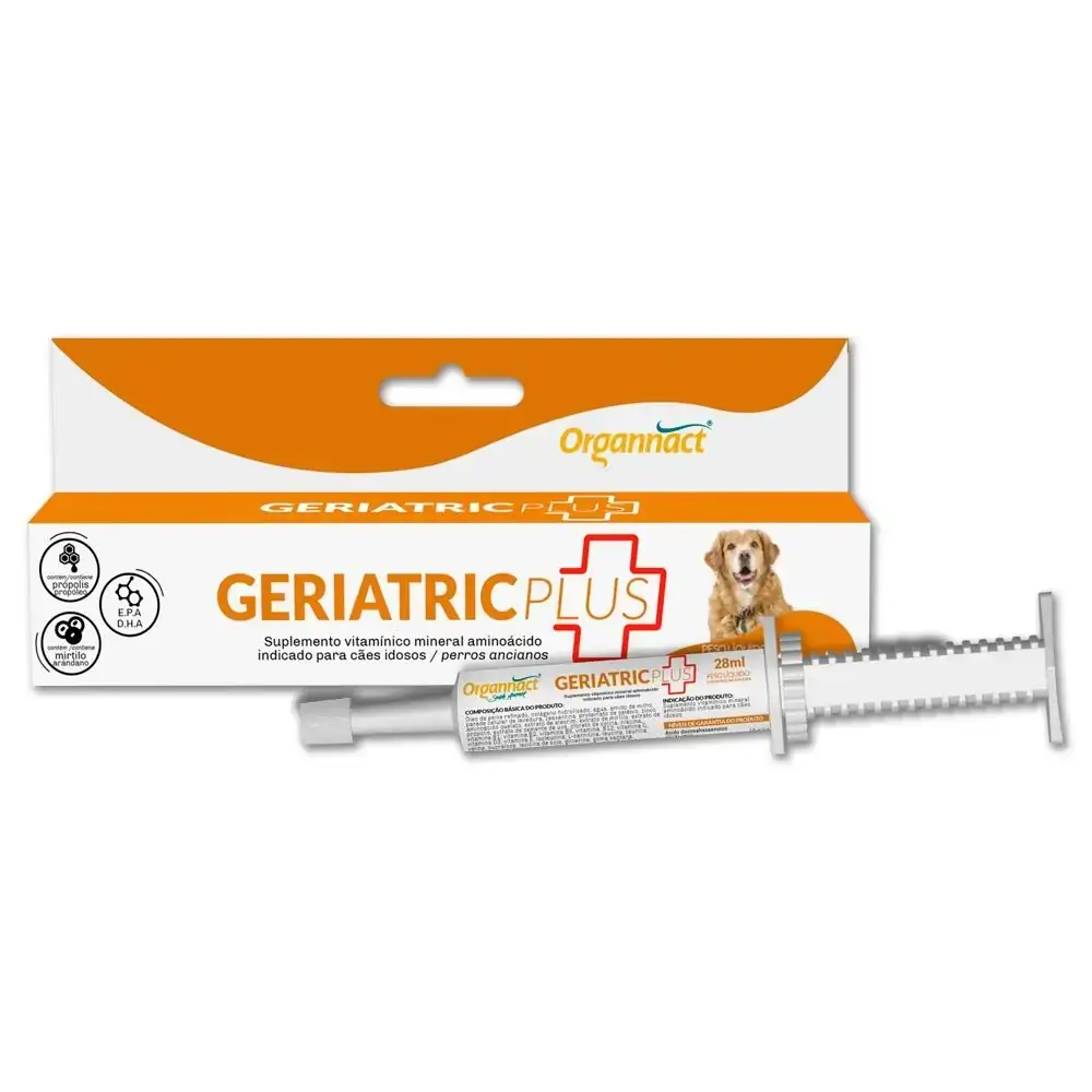 Suplemento Vitamínico para Cães Geriatric Plus Organnact 28ml