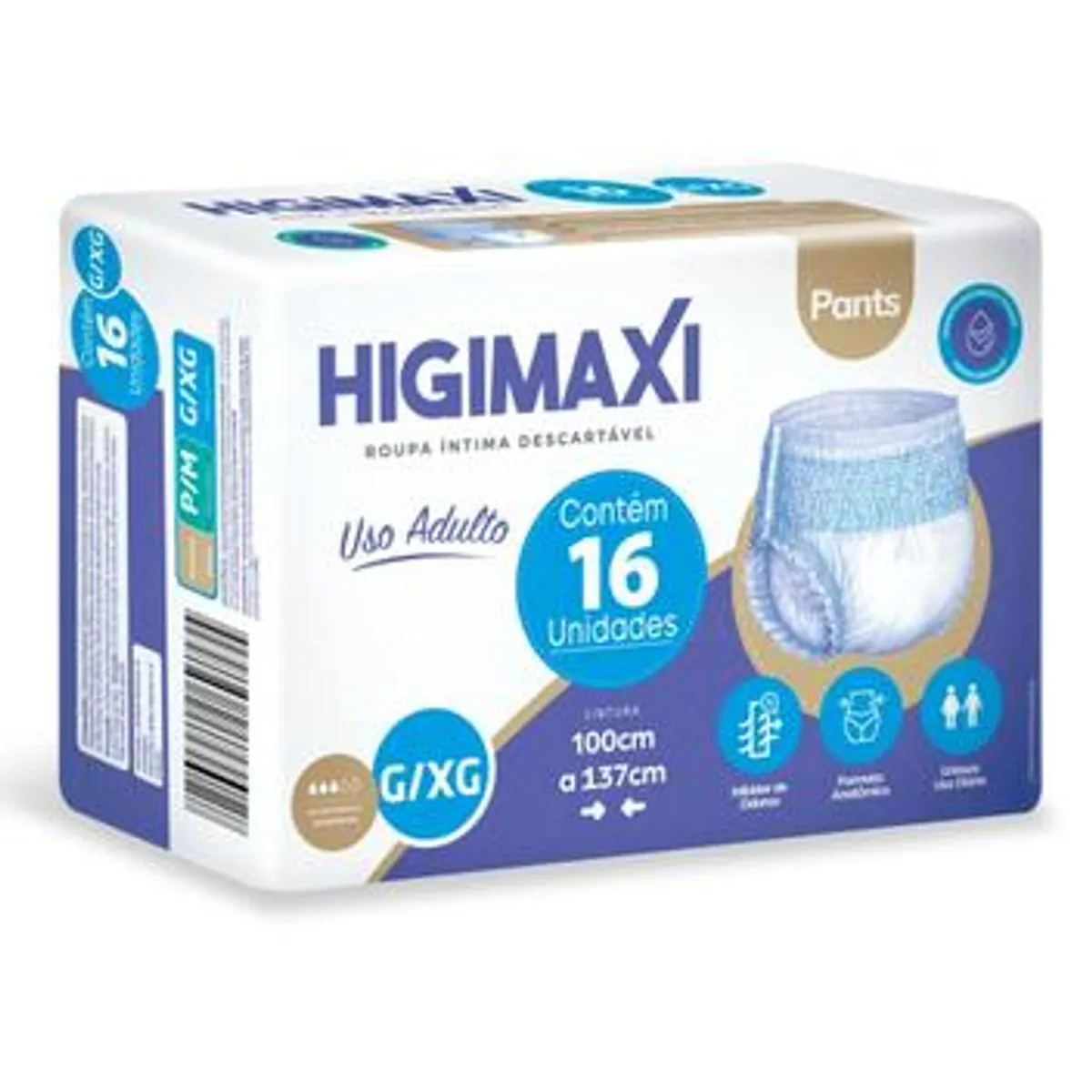 Fralda Higimax Roupa Tm G/xg 16 Unid