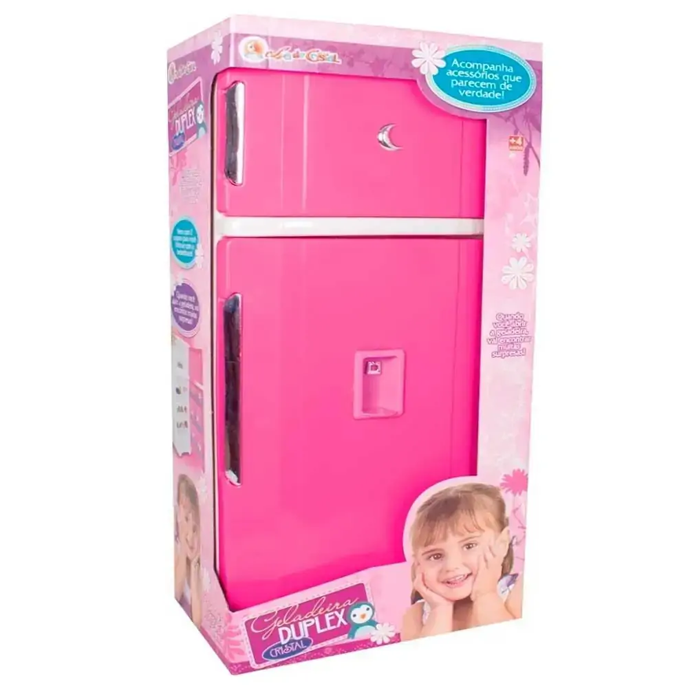 Geladeira Duplex Cristal Rosa 1un Lua De Cristal