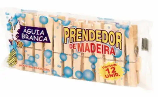 Prendedor Madeira Aguia Branca Peq C/12