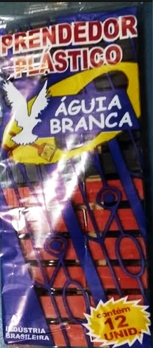 Prendedor Aguia Branca 12unidade Plastico