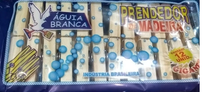 Prendedor Roupa Aguia Branca Gigante Mad C/12