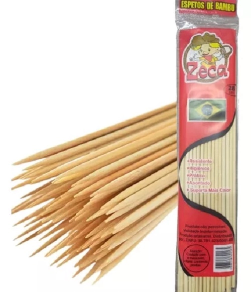 Espeto Churrasco Zeca Bambu 28cm C/40