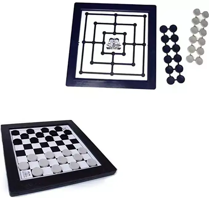 Jogo Dama e Trilha Composição Plástico Dimensão do Produto 24x24x1,5cm,  Dutati Brinquedos, +5 Anos - 106085