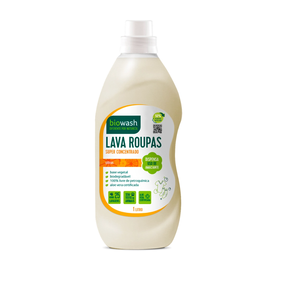 Lava Roupas Líquido Citrus Concentrado 1 litro Biowash