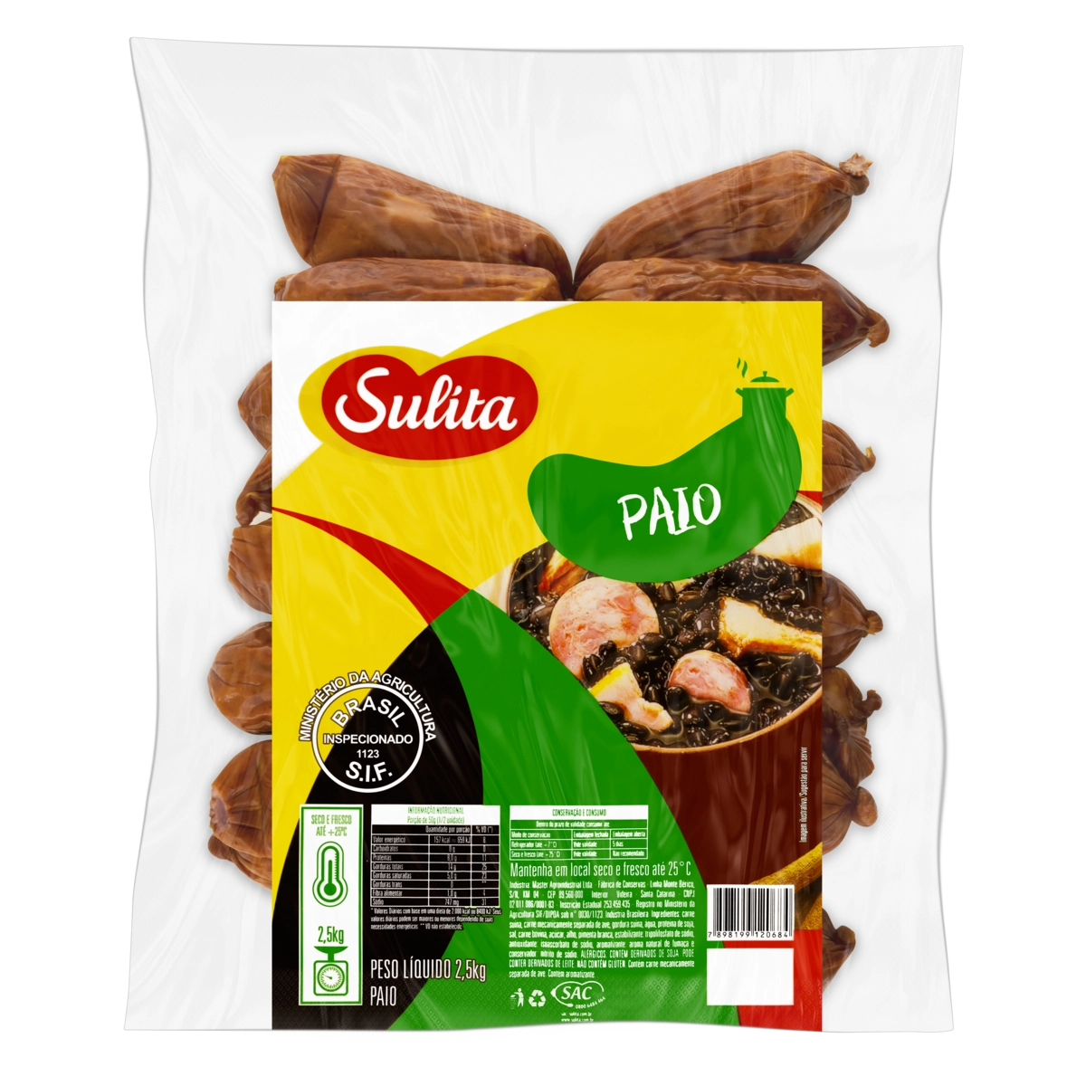 Linguiça Paio Sulita 2,5kg