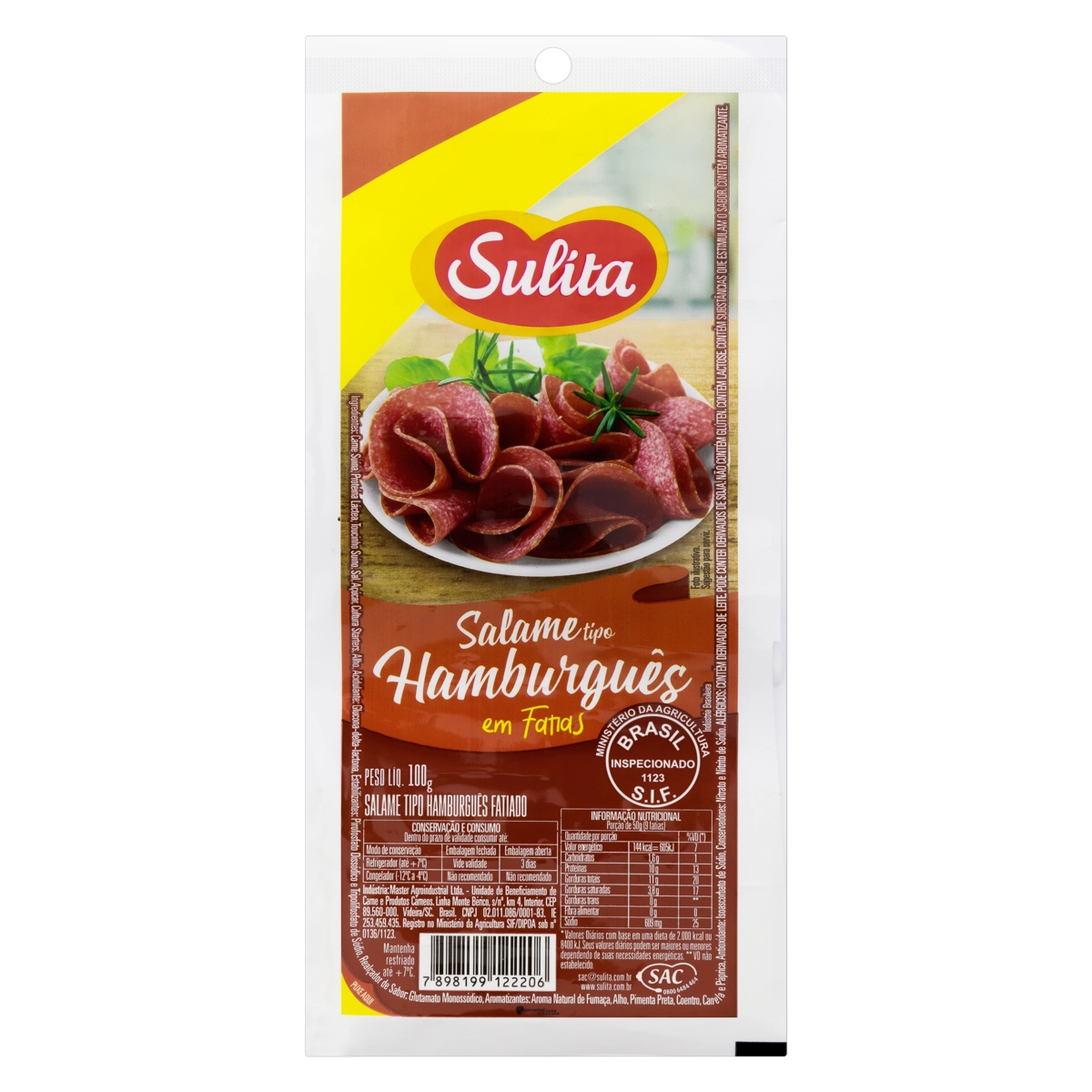 Salame Hamburguês Fatiado Sulita 100g