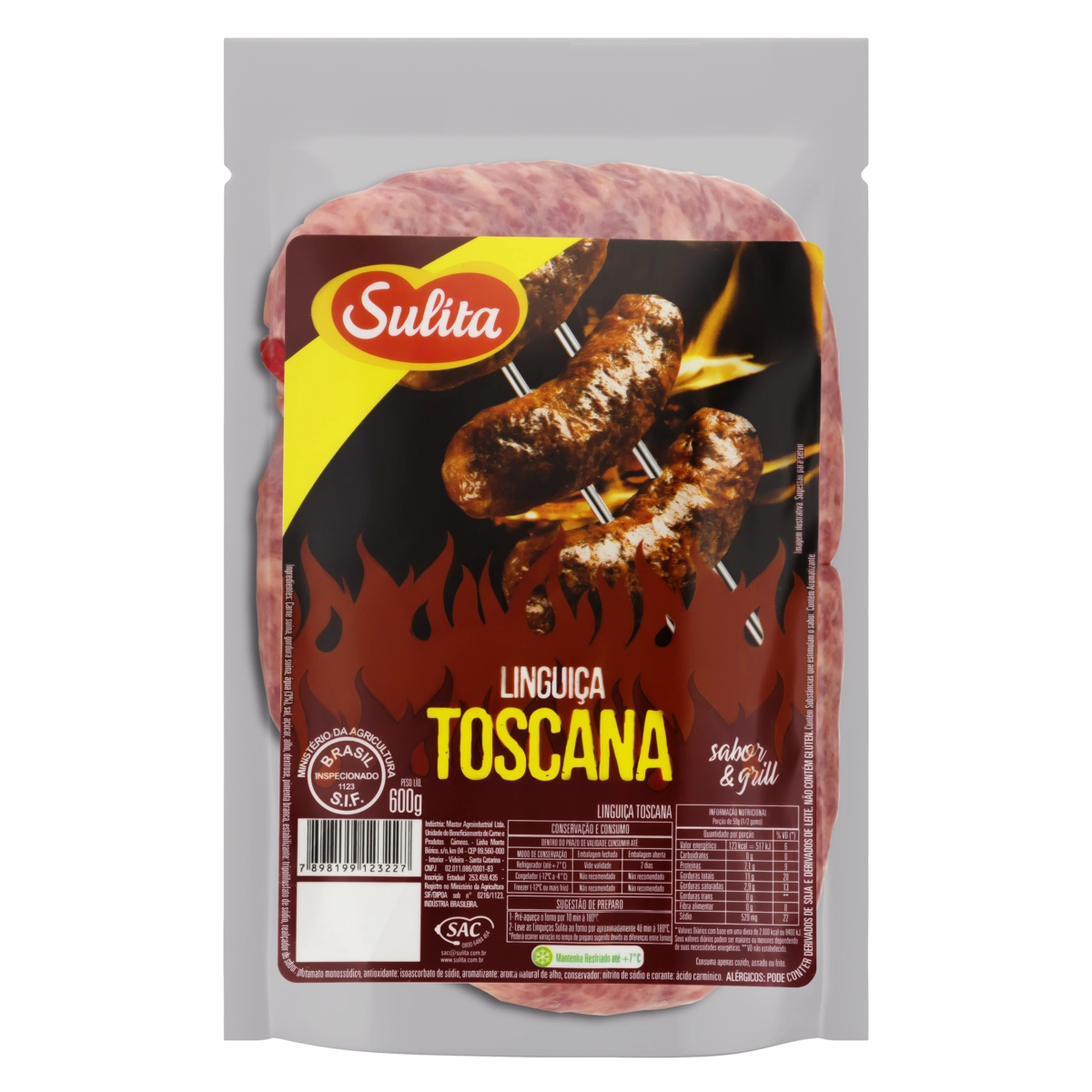 Linguiça Toscana Sulita Sabor Grill 600g