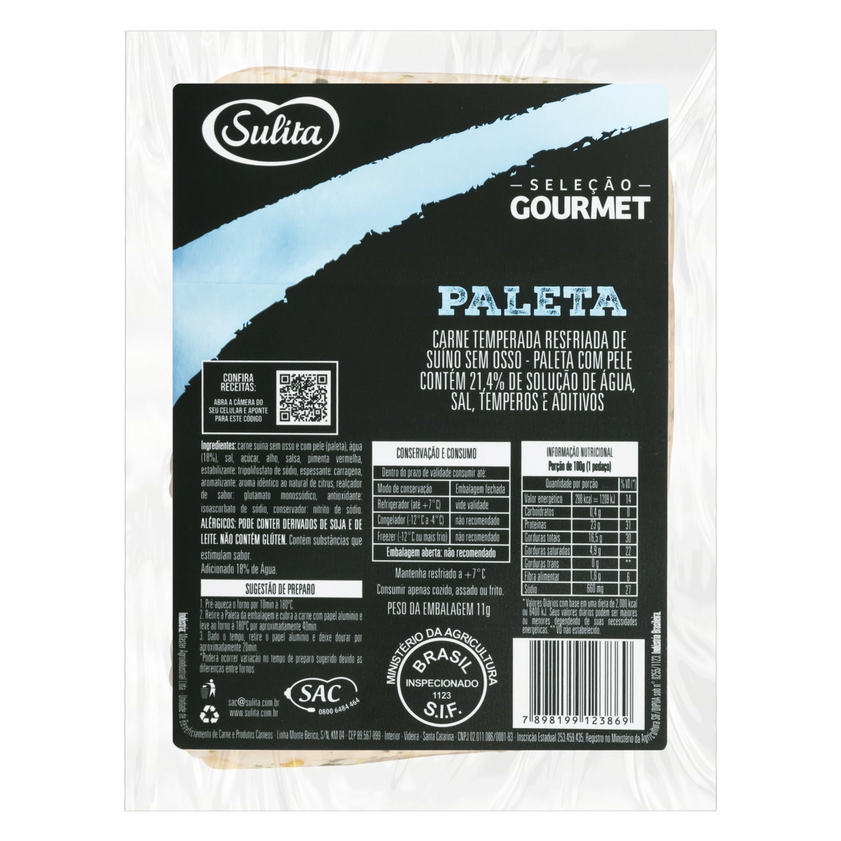 Paleta Suína Resfriada Temperada Sem Osso Sulita Seleção Gourmet