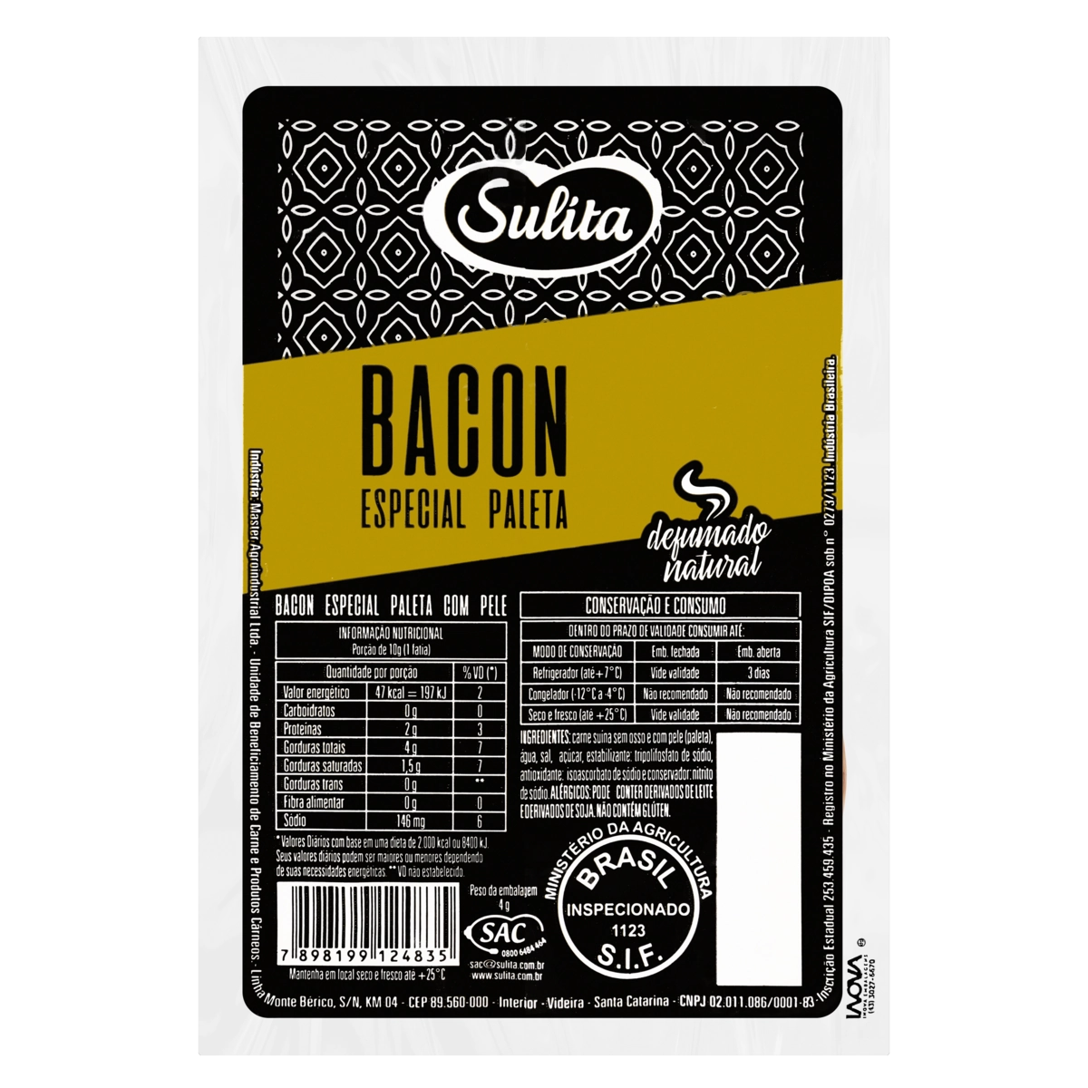 Bacon Especial De Paleta Defumado Sulita