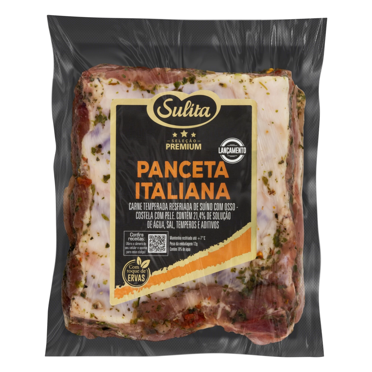 Panceta Italiana Suína Resfriada Temperada Sulita Seleção Premium