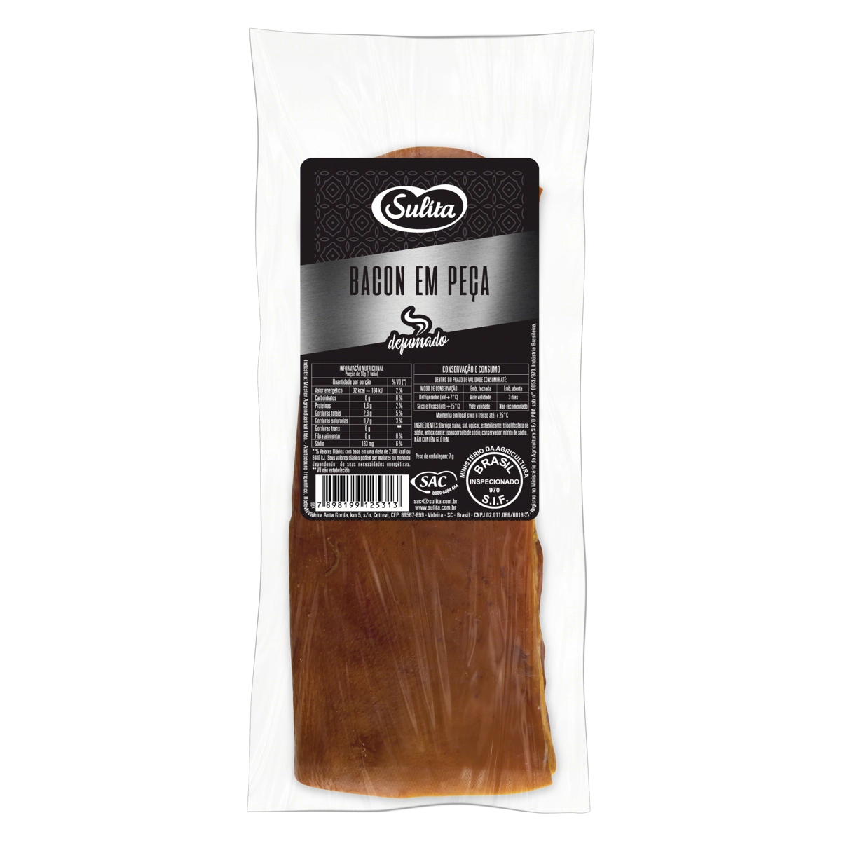 Bacon Defumado Em Peça Sulita