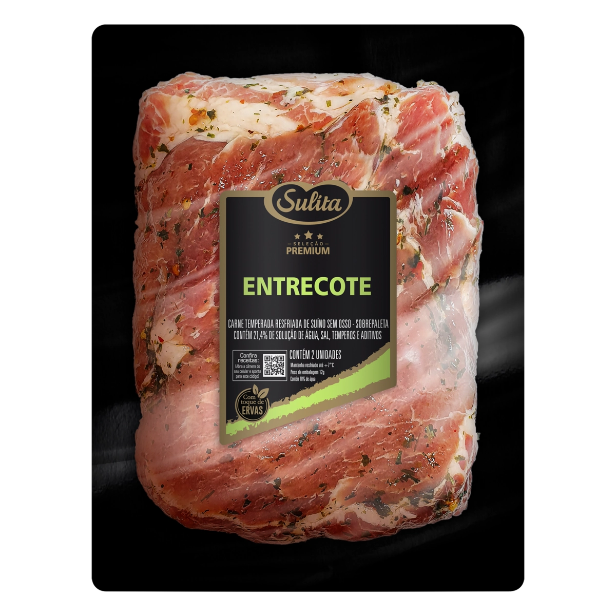 Entrecôte Suíno Resfriado Temperado Sem Osso Sulita Seleção Premium 2 Unidades