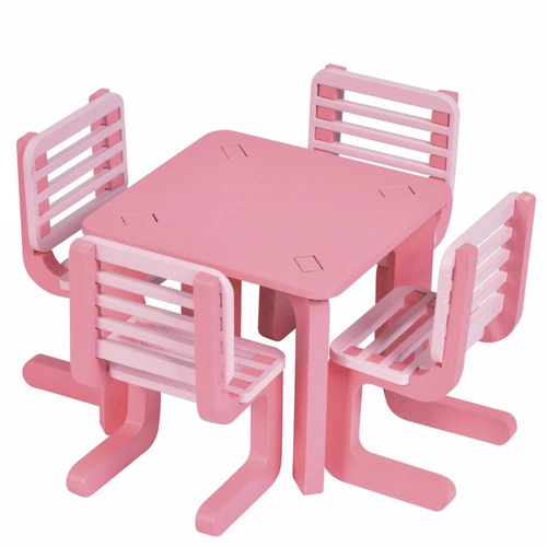 Mini Mesa Com Cadeiras De Madeira