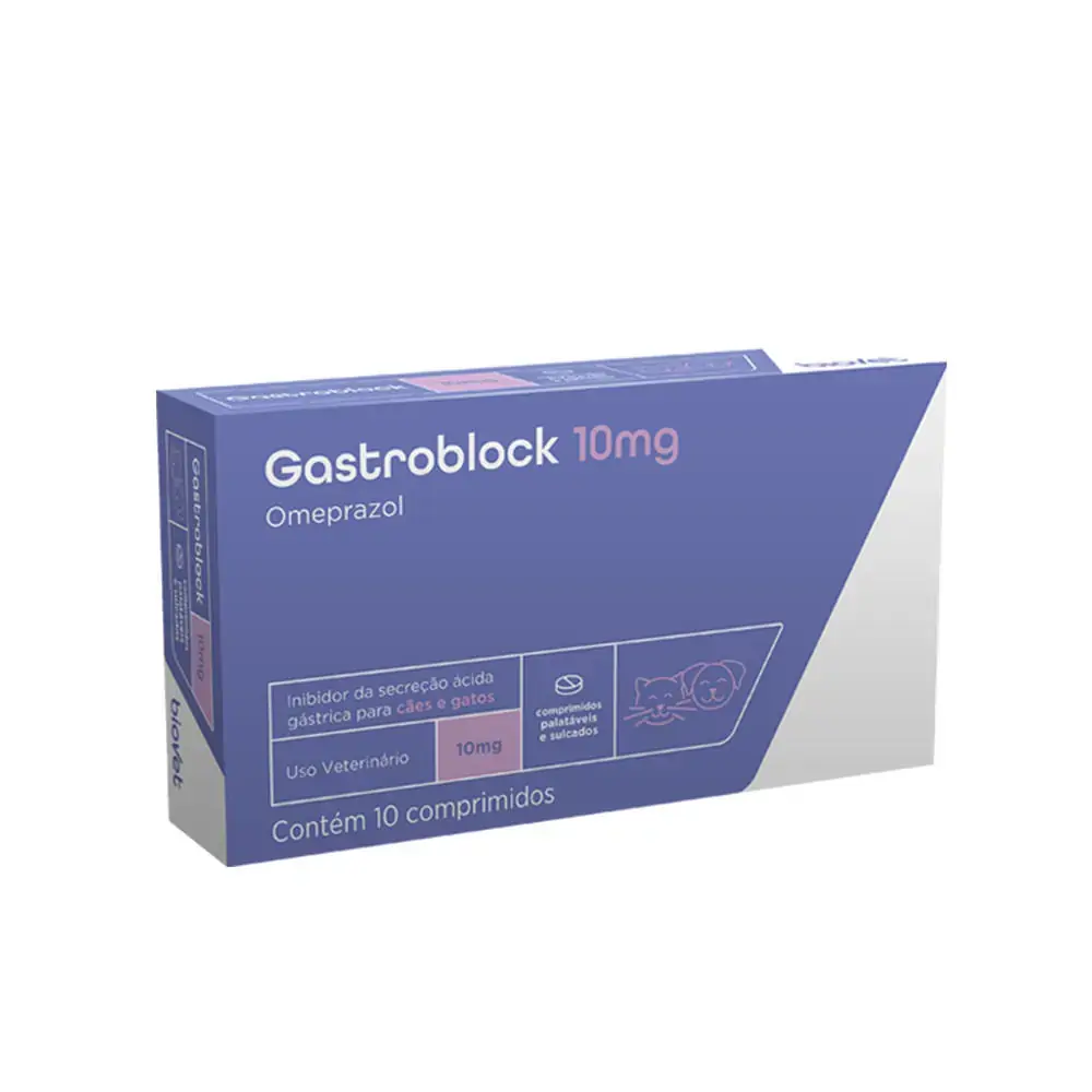 Antiácido GastroBlock Omeprazol Biovet 10 mg