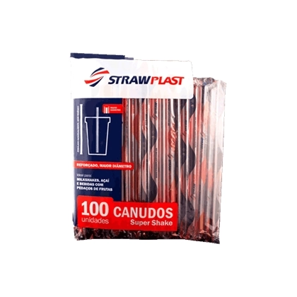Canudo Strawplast Sachê Super Shake 100unidade