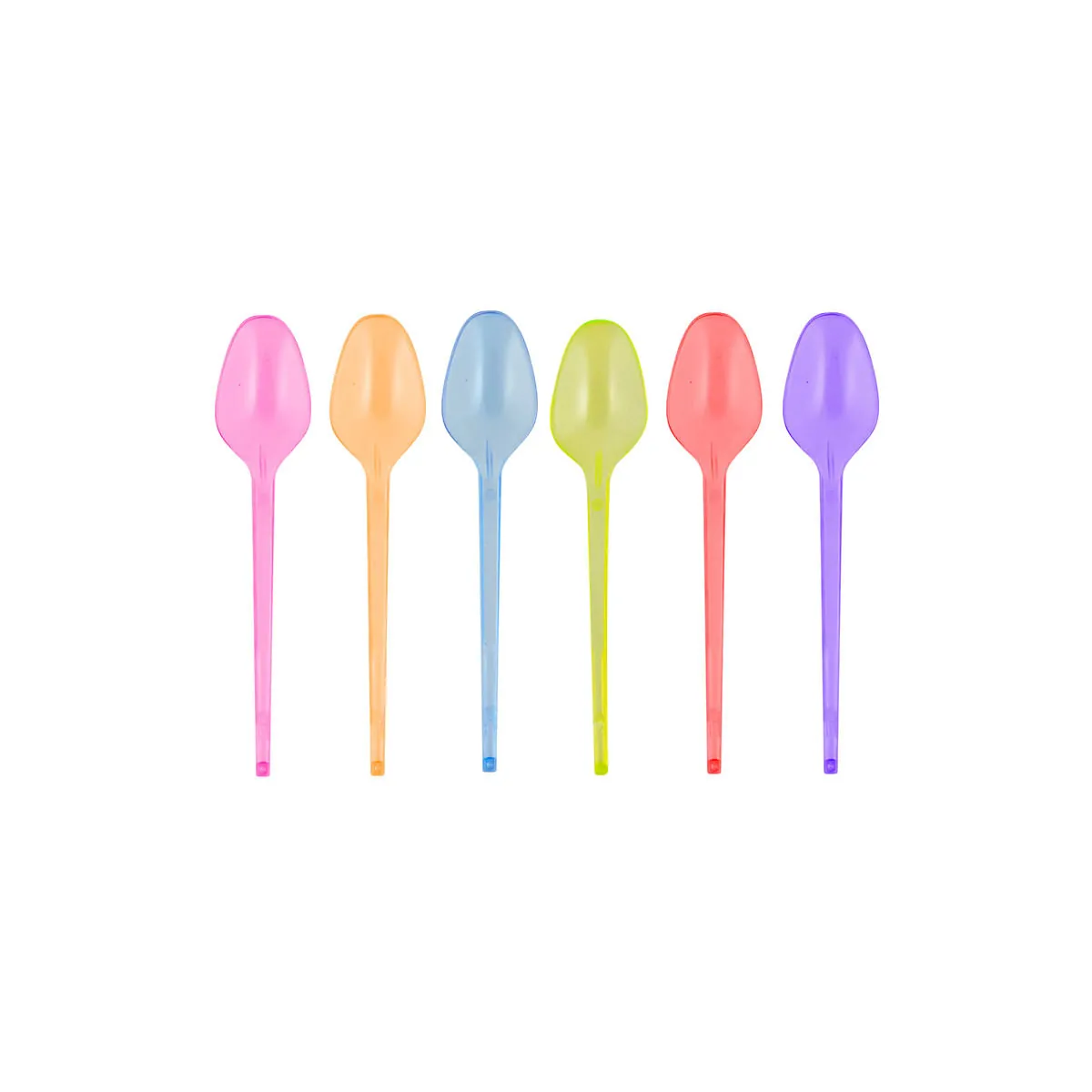 Colher de Sobremesa Descartável Strawplast Neon com 50 Unidades