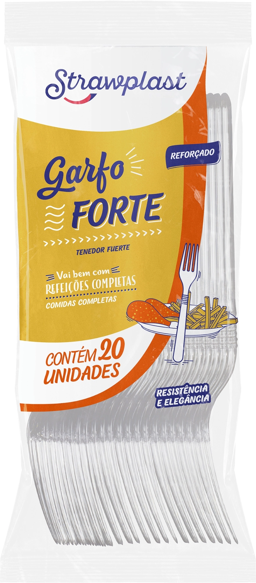 Garfo Descat Strawplast C/20 Und Refocado