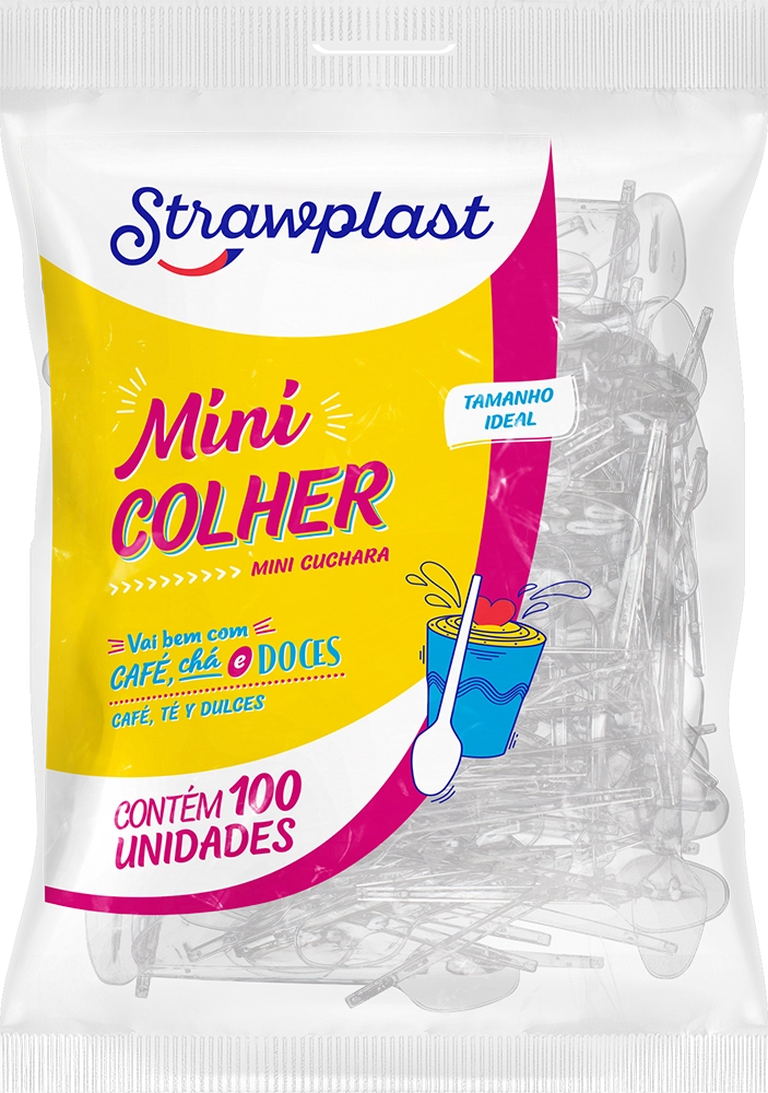 Colher Descat Strawplast Cafe/cha/brig 100un