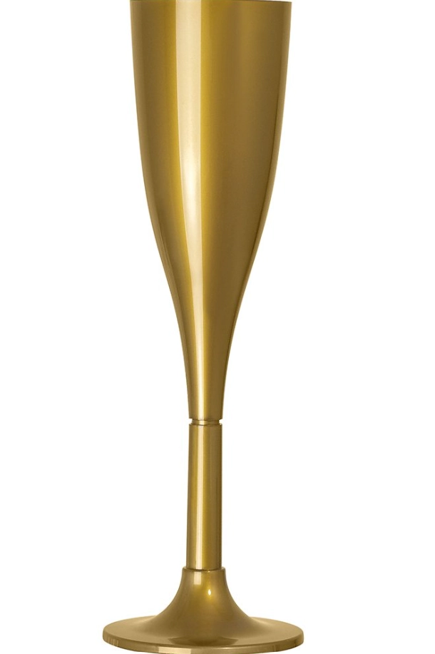 Taca Champagne Dourada 120ml C/4
