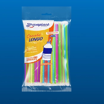 Canudo Descartável Flexível Strawplast Pacote 100 Unidades
