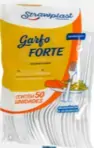 Garfo Forte Refeição Descartável Strawplast Cristal 50unidade