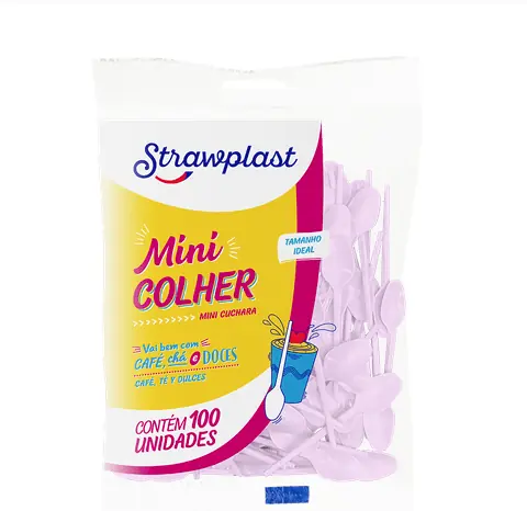 Mini Colher Lilas Candy C/100un Strawplast