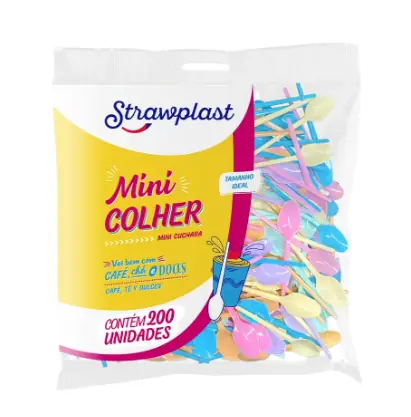 Mini Colher Mista Candy C/200un Strawplast