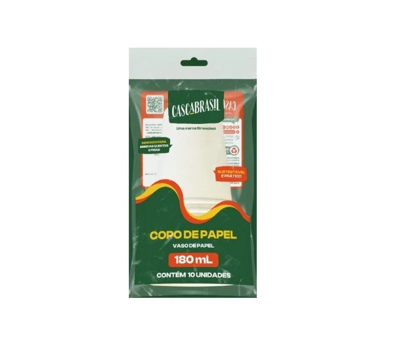 Copo De Papel 180ml Branco C/10 Strawplast