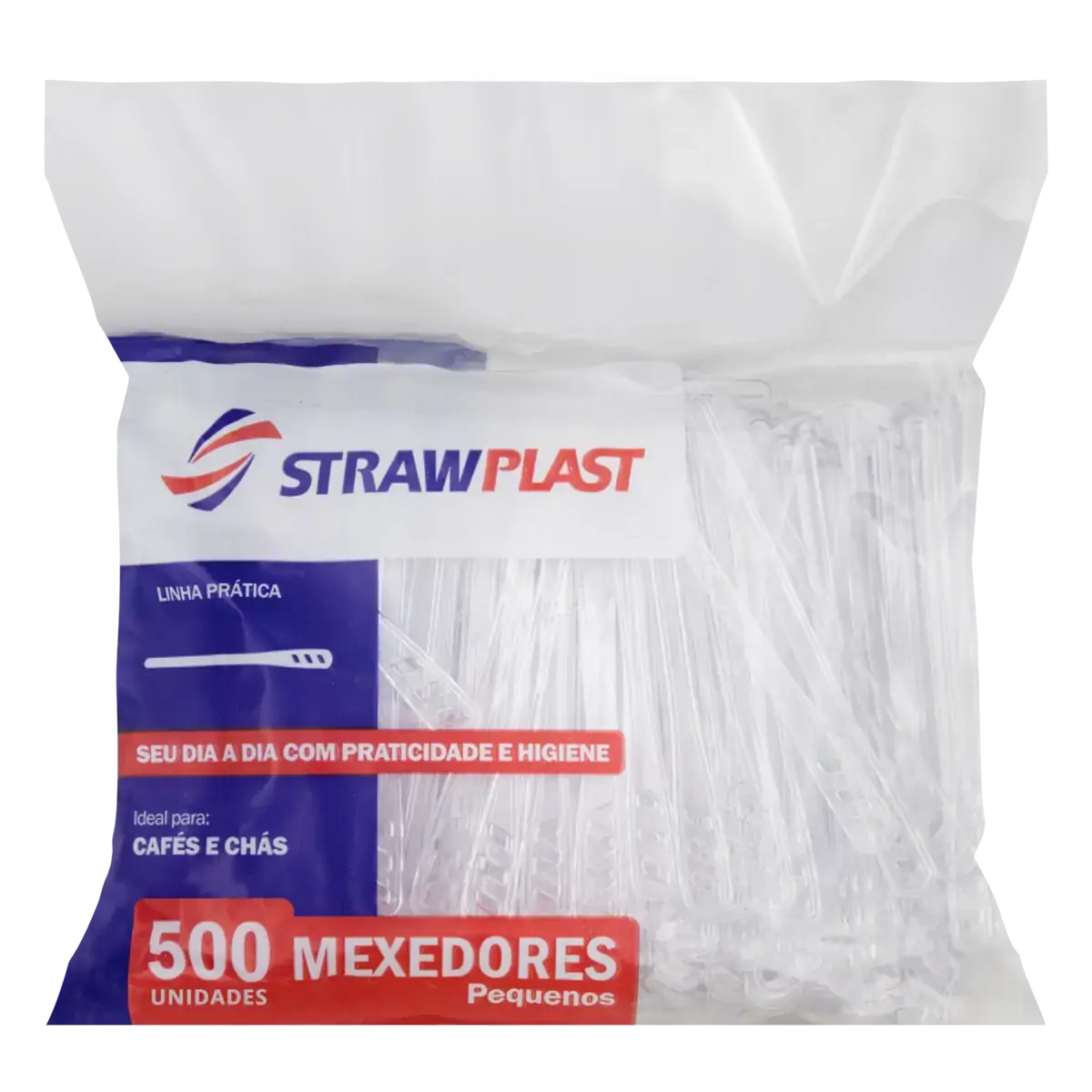 Mexedor Descartável Strawplast Prática Pequeno Pacote 500 Unidades