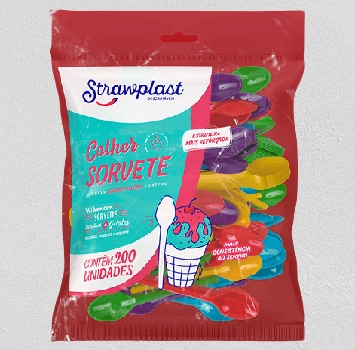 Colher Sorvete Mista C/200 Strawlplast