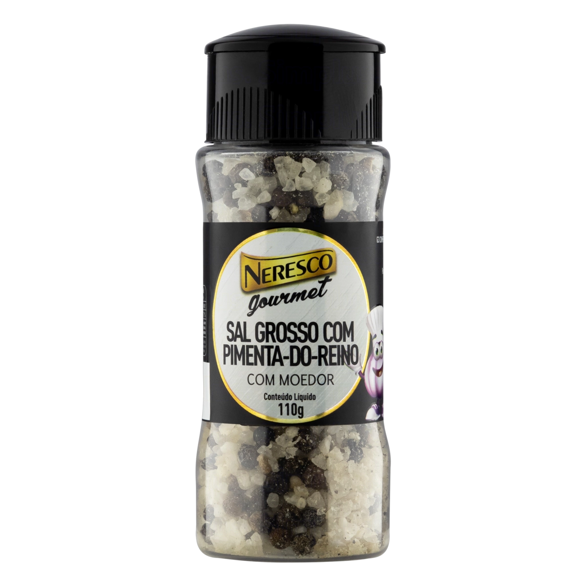 Sal Grosso Com Moedor Pimenta Do Reino Neresco Gourmet Frasco 110g