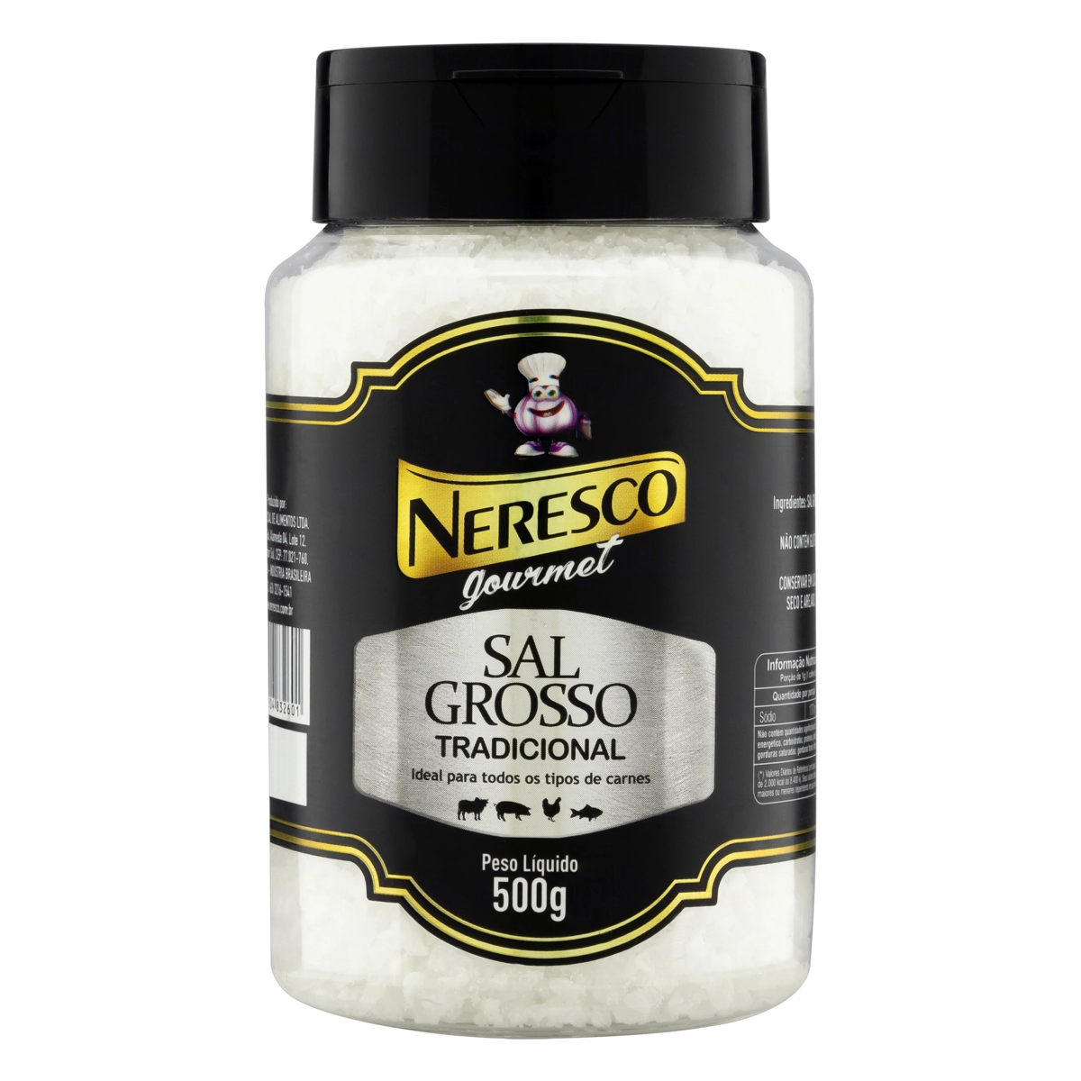 Sal Grosso Tradicional Neresco Gourmet Frasco 500g