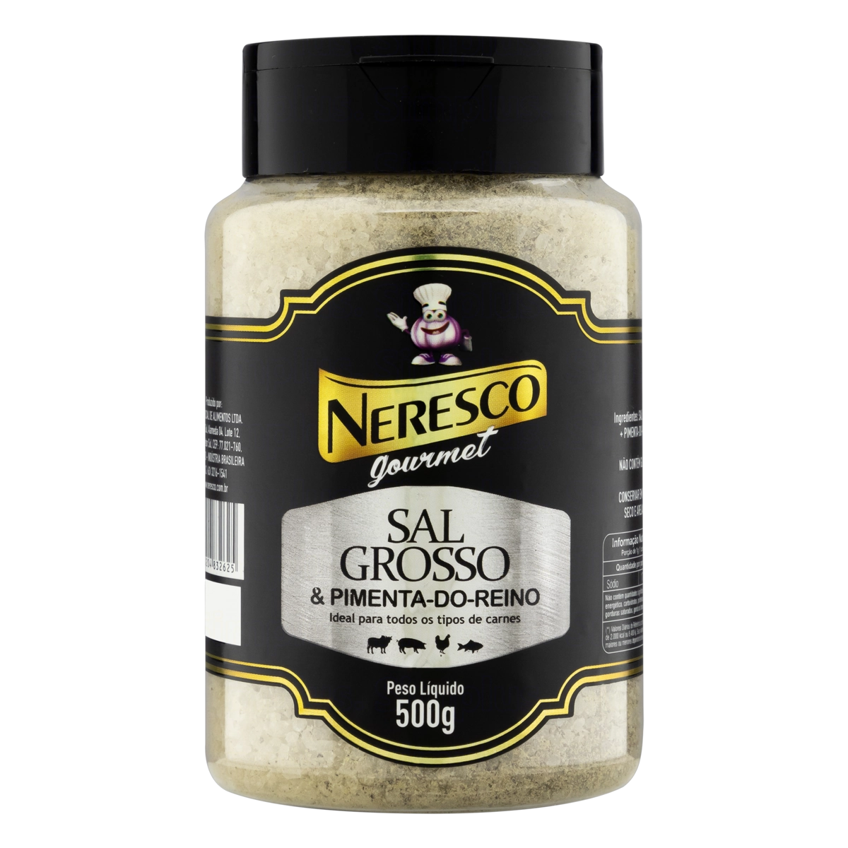 Sal Grosso Pimenta Do Reino Neresco Gourmet Frasco 500g
