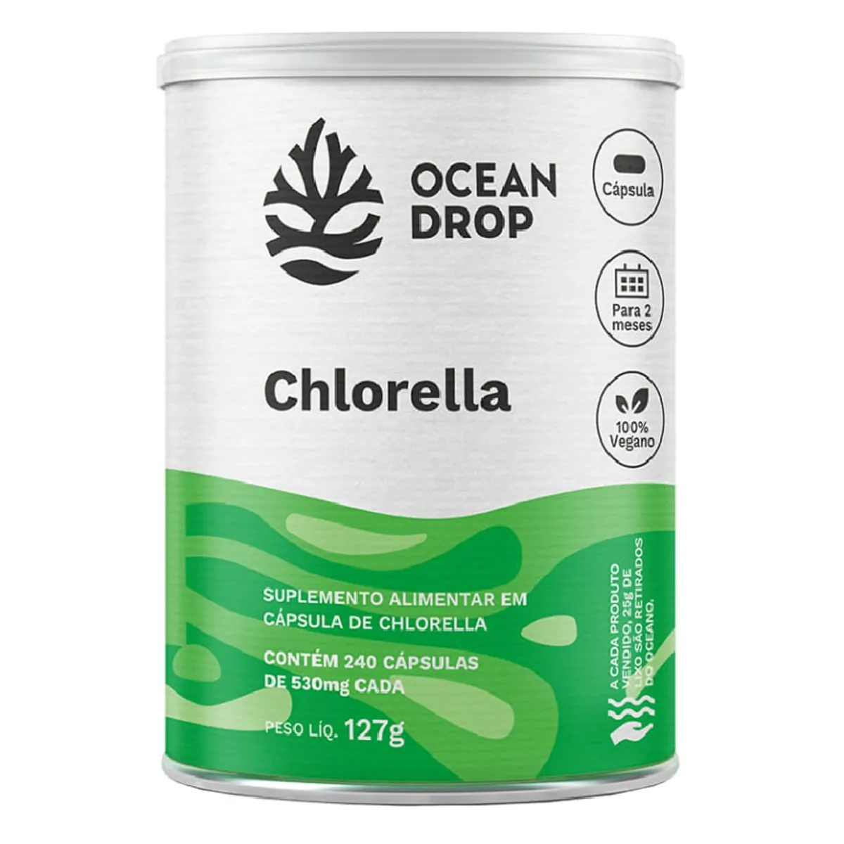 Chlorella 240caps De 530mg Ocean Drop