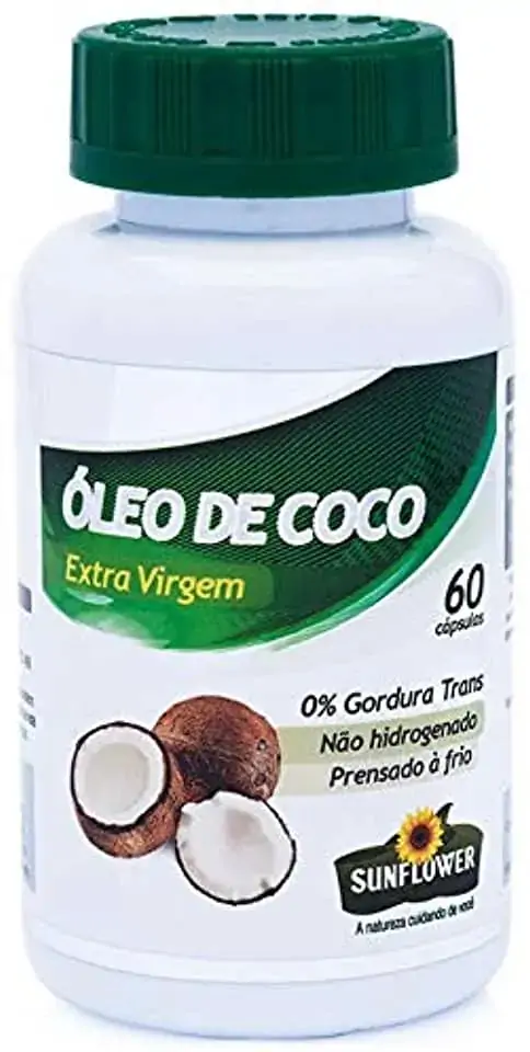 óleo De Coco Extra Virgem Sunflower 60 Caps 1000 Mg