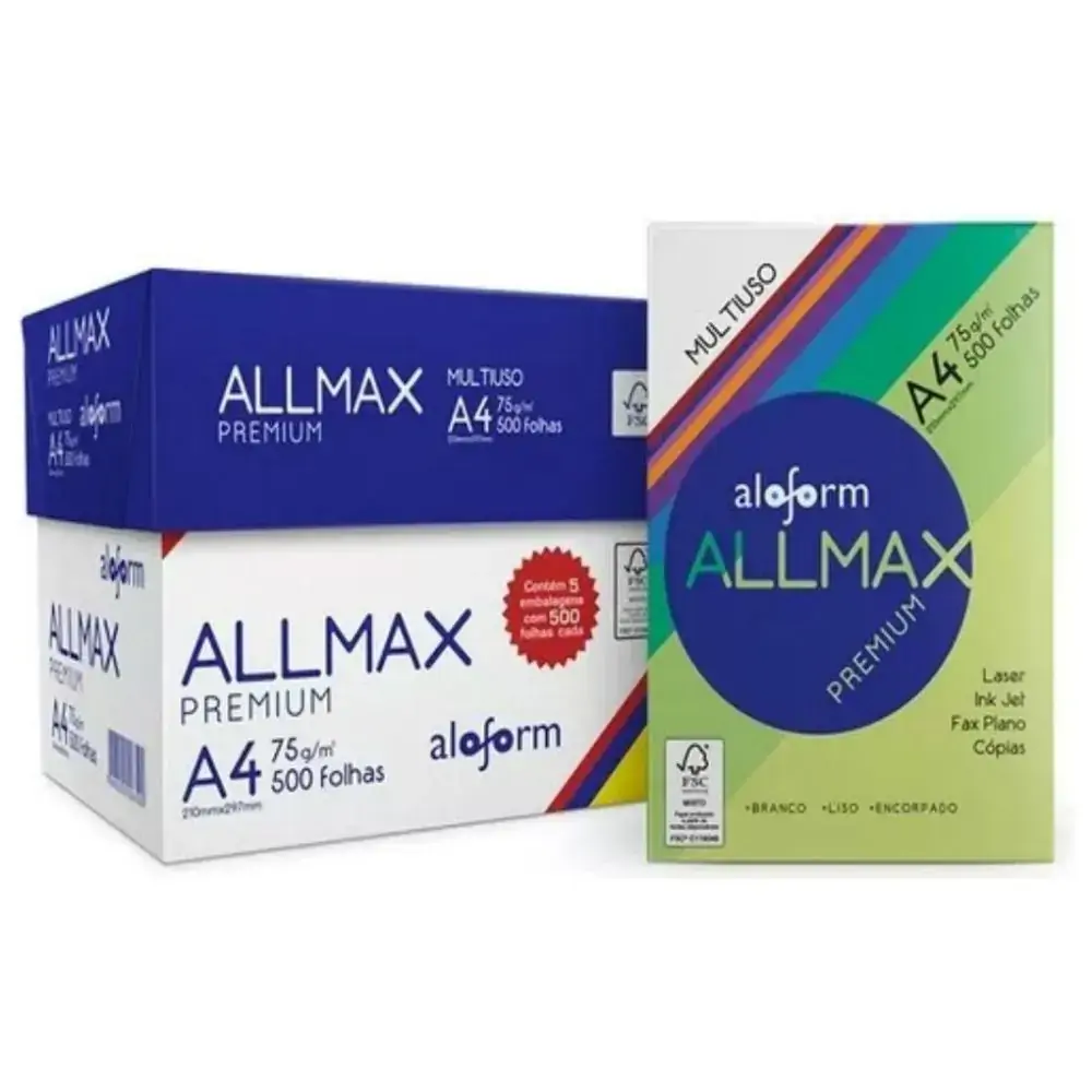 Papel Sulfite A4 Allmax 500fl