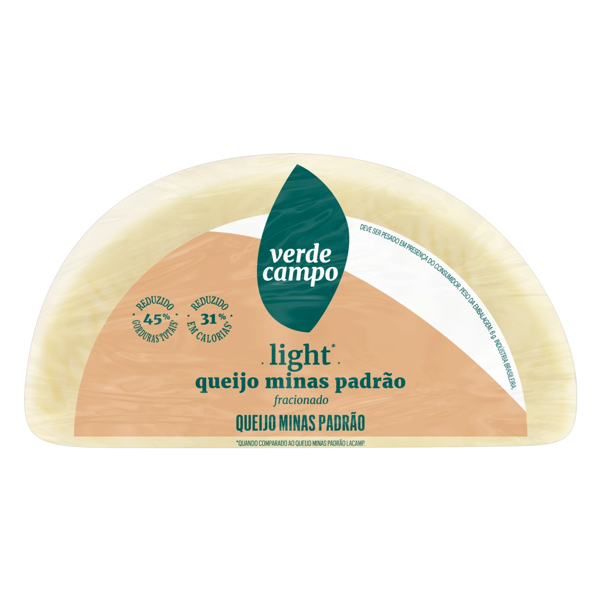 Queijo Minas Padrão Fracionado Light Verde Campo