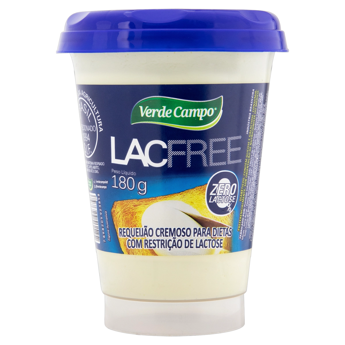 Requeijão Cremoso Zero Lactose Verde Campo Lacfree Copo 180g