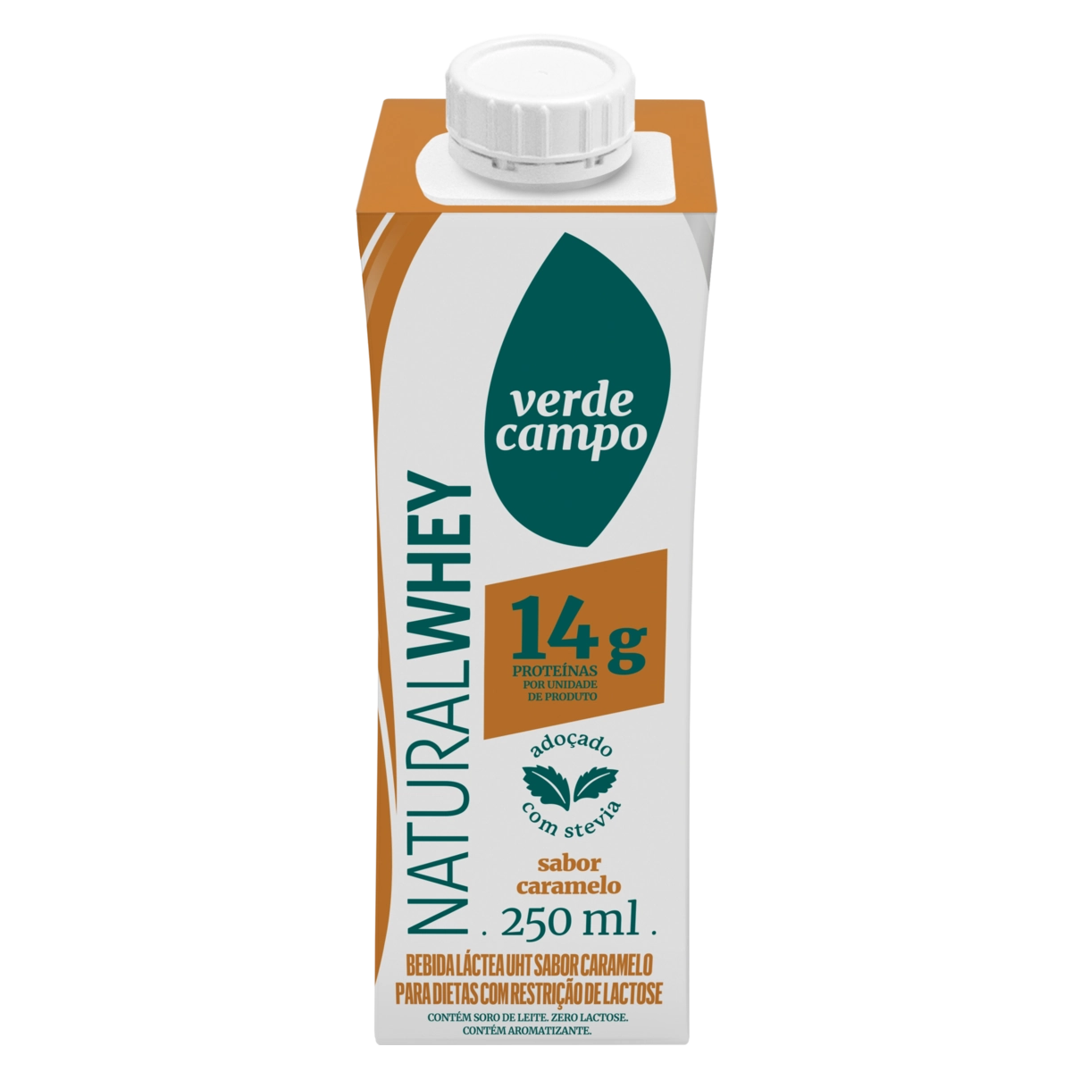 Bebida Láctea Uht Caramelo Zero Lactose Verde Campo Natural Whey Caixa 250ml