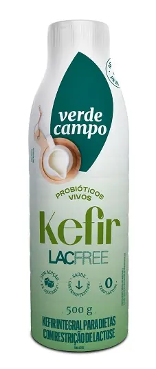 Kefir Integral Zero Lactose Verde Campo Lacfree Garrafa 500g