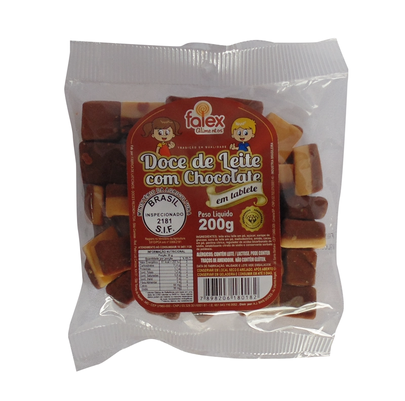 Doce Leite Falex 200g Tablete C/choc.