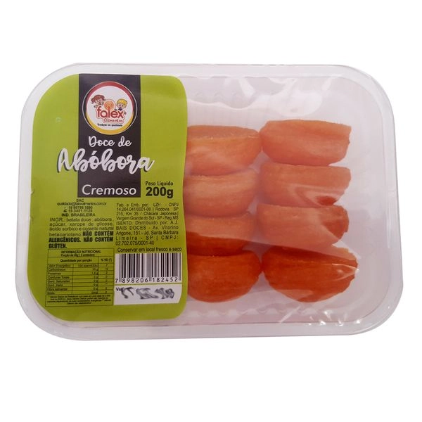 Doce Abobora Falex 200g Bandeja