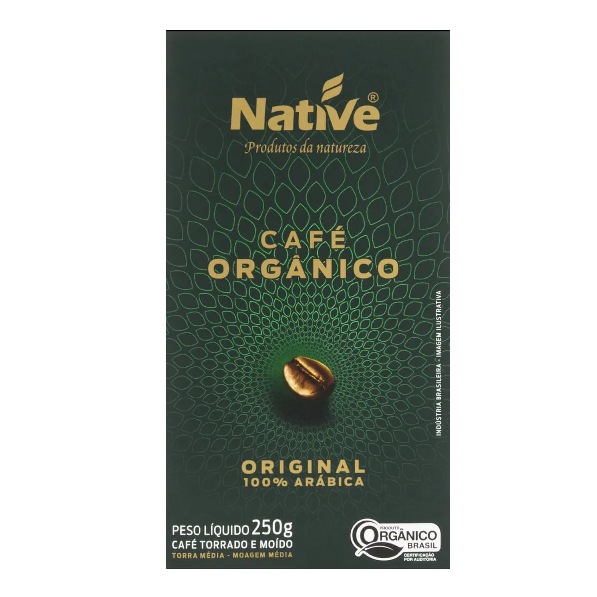 Café Orgânico Torrado e Moído NATIVE Caixa 250g