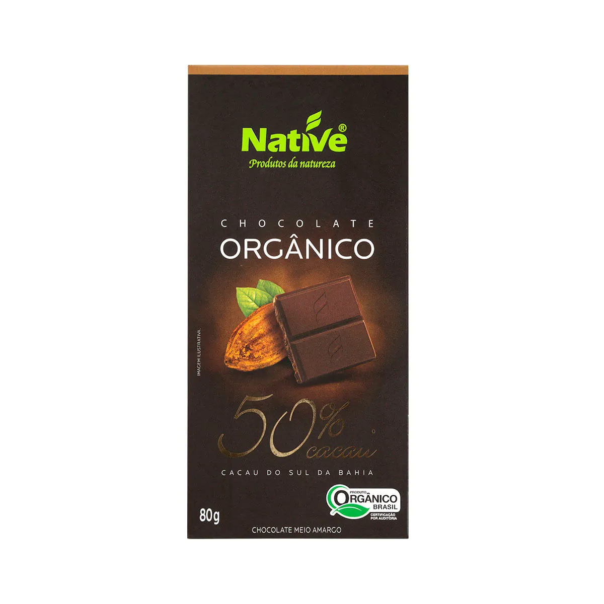 Chocolate Meio Amargo Orgânico 50% Cacau Native 80g